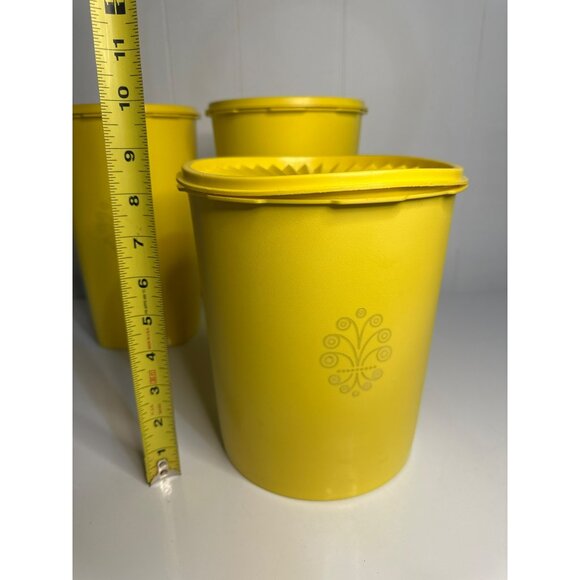VTG 70s Tupperware Harvest Gold Canisters 10.25" – Complete Set of 3 #1222-5 #1 - Picture 8 of 8